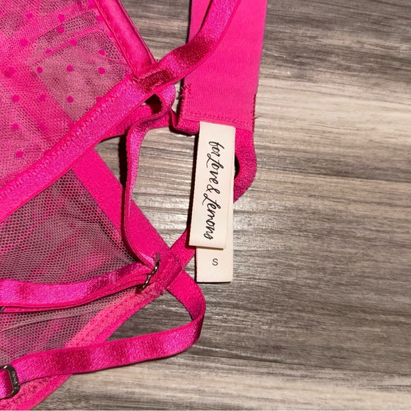 For Love And Lemons Pink Floral Embroidered Bra - Picture 4 of 4